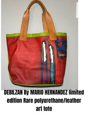 DEBILZAN By MARIO HERNANDEZ limited edition Rare polyurethane/leather art tote